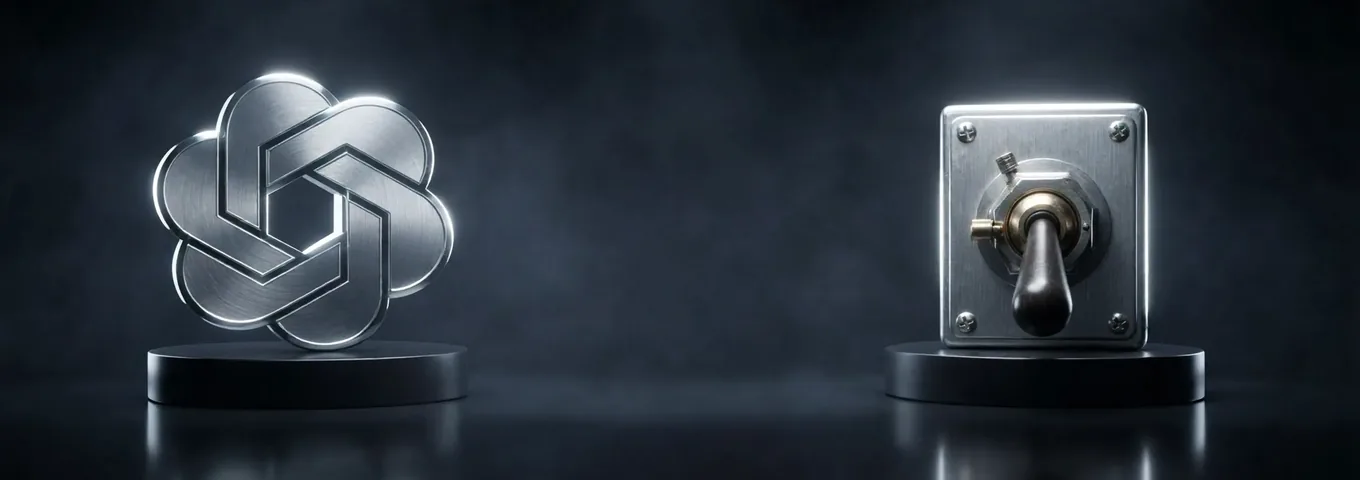 The ChatGPT logo beside a switch flipped to off