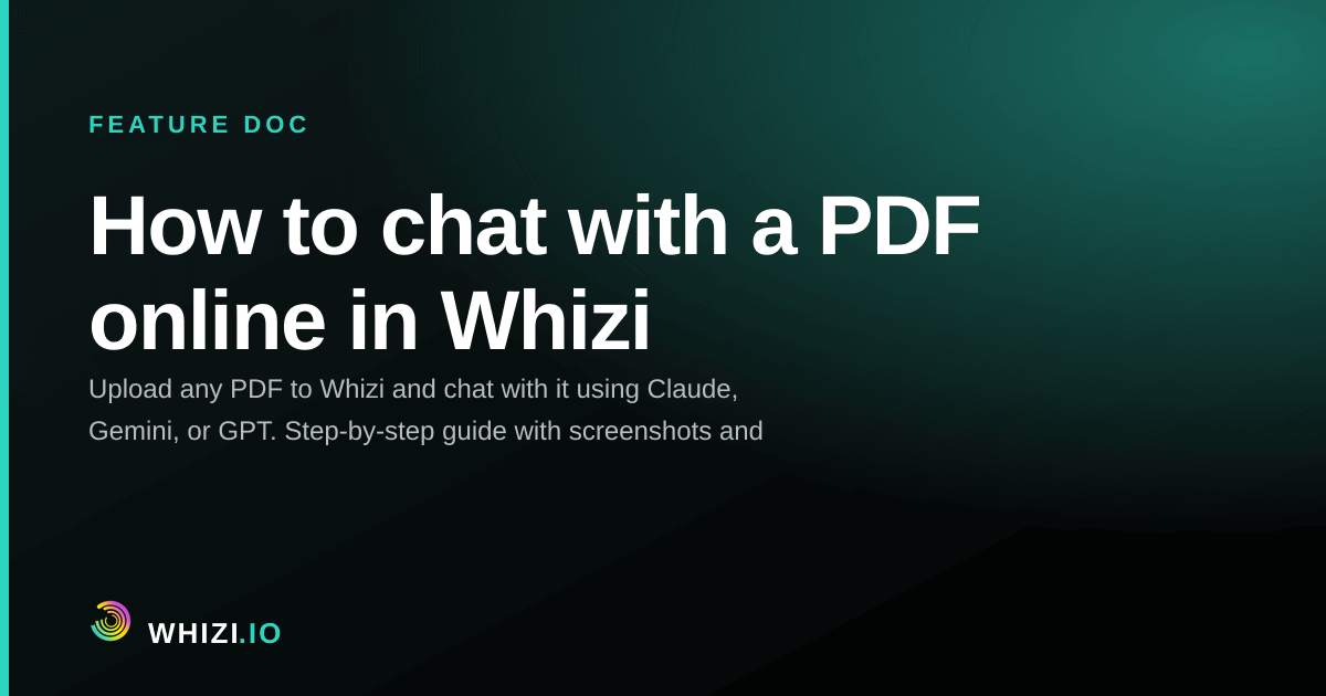 How to chat with a PDF online in Whizi