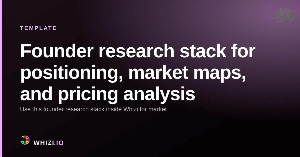 Founder research stack for positioning, market maps, and pricing analysis