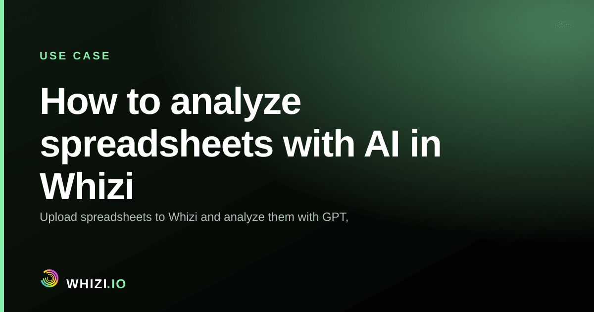How to analyze spreadsheets with AI in Whizi