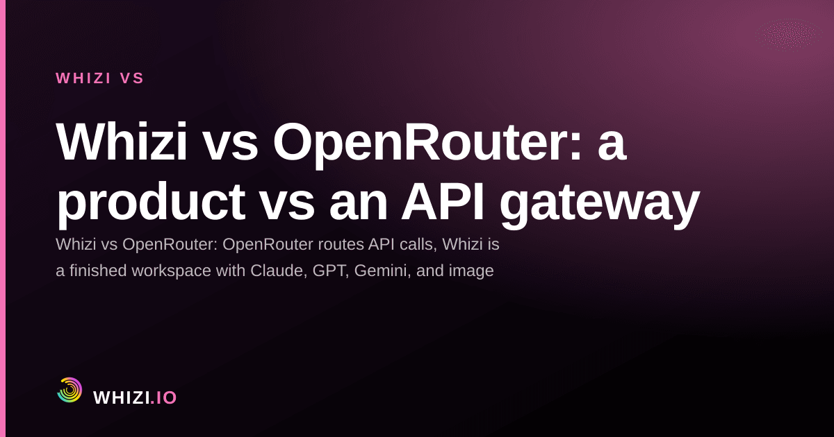 Whizi vs OpenRouter: a product vs an API gateway